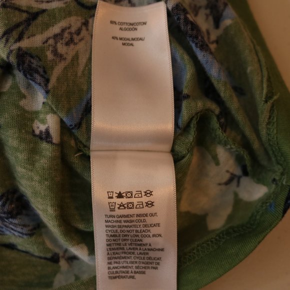 Lucky Brand Green Floral Print Square Neck Top - Picture 9 of 10